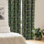 Rideaux à 4 panneaux East Urban Home Spice, calligraphie de plantes graphiques, vert nuit-167065674