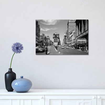 1950s Looking North Up Broadway From Times Square by Vintage Images - Wrapped Canvas Print
