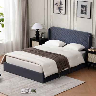 Lit plateforme tapissier avec rangement Gaillarde