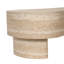 Table basse irrégulière avec plateau rabattable et compartiment de rangement caché