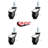 3 Inch Bright Chrome Hooded Neoprene Rubber 3/8 Inch Threaded Stem Casters Set 4-101283567