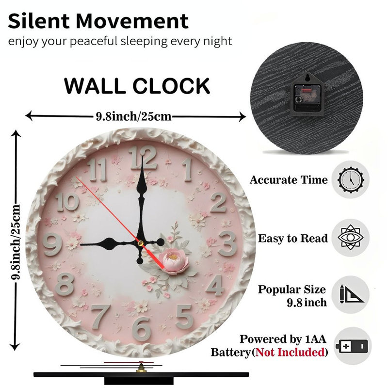 Orné-Floral-Horloge-Face