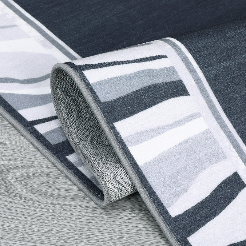 Modern Style Printed Area Rug Ultra Thin Low Pile Machine Washable Stain Resistant Non Shedding Pet Friendly Floor Rug with Non Slip Backing  Bordered Edges for Living Room Bedroom