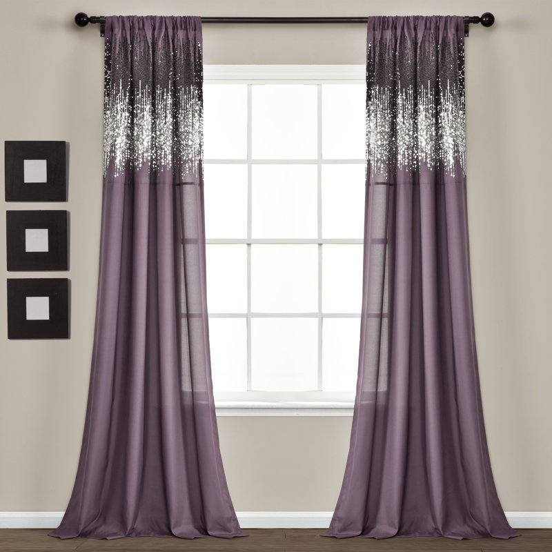Paire de rideaux semi-transparents Shimmer, Mauve