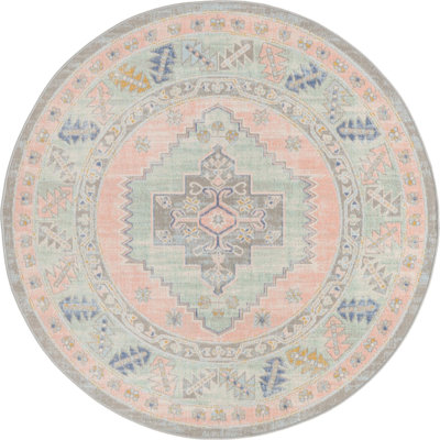 Tapis oriental rose poudré Pointe