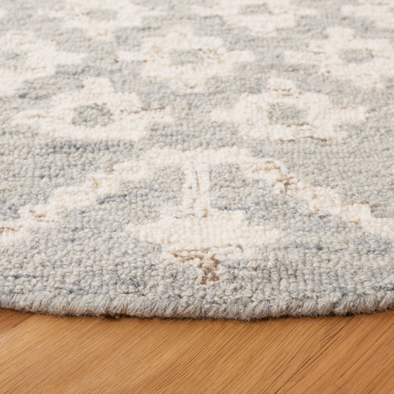 Tapis ivoire / bleu clair Metro 357, Rond 6 pi