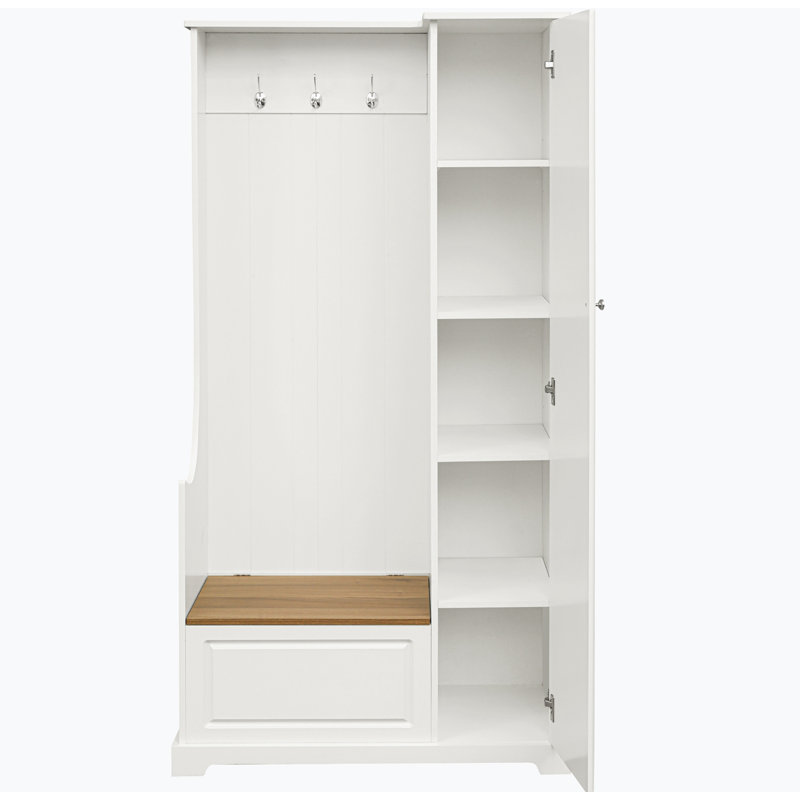 Minimalist Hallway Shoe Cabinet, White