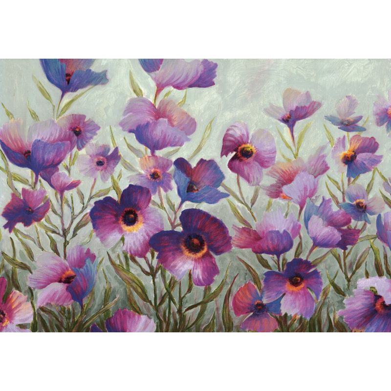 Magenta Flowers - Wrapped Canvas Art Prints, 30cm H x 46cm W