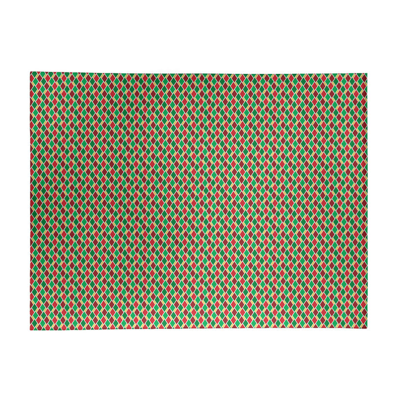 Tapis gris/jaune/rouge fait main geometry, Rectangle 4 pi x 6 pi