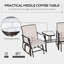 Fauteuils coulissants d'extérieur avec table basse