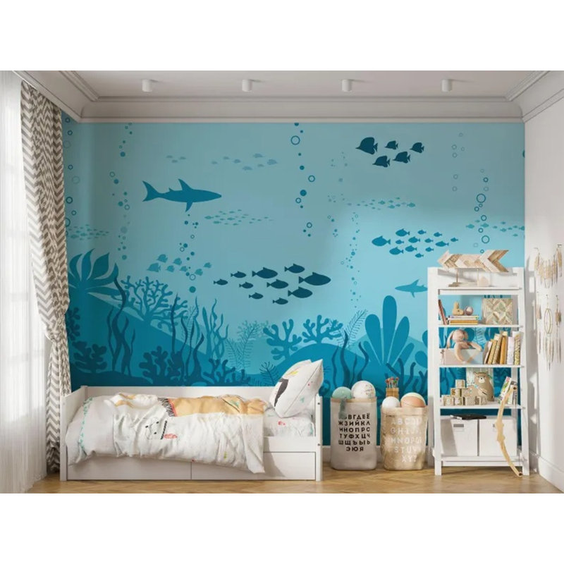 Papier peint requin océan, 96" L x 108" W