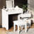 31 Dressing Table With Flip-top Mirror, 3 Lighting Settings, And Ample Jewelry Compartment - Store Your Securely Multi-functional Hidden Options, Retractable Side Cabinet Storage Maximize Space