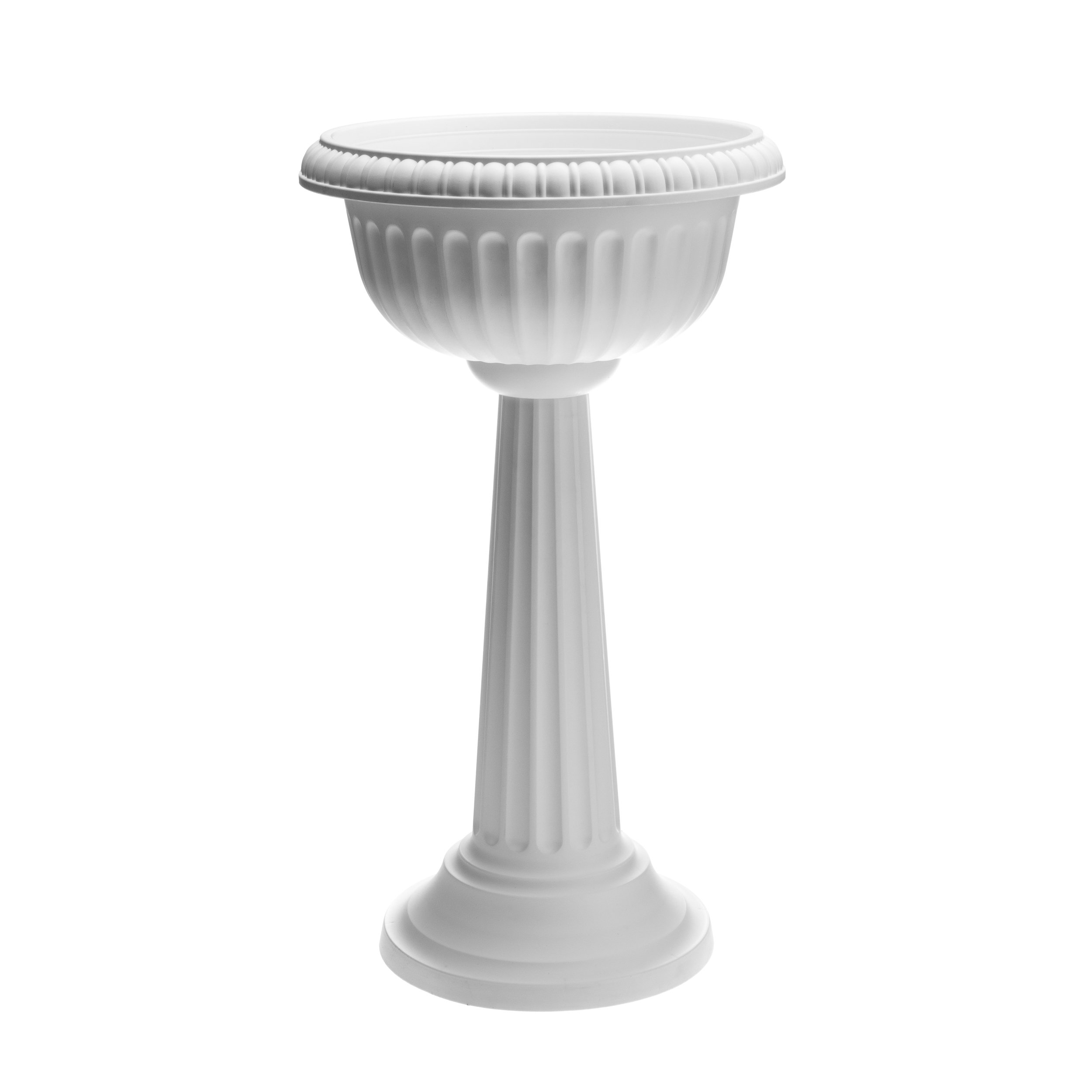 Canora Grey Grecian Urn Plastic Indoor/Outdoor with Pedestal Planter ...