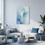 Ensemble de 1 tableau abstrait Hippocampe bleu océan sur toile tendue-1702460719