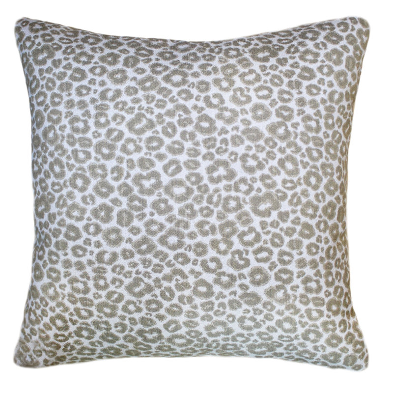 Coussin lombaire intérieur / extérieur Sallie Duncan Designs, Brun clair / Blanc, Carré