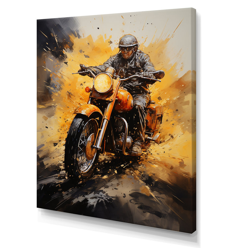 Yellow Dirt Bike Adventure III, Toile tendue, H 44 po x l 34 po