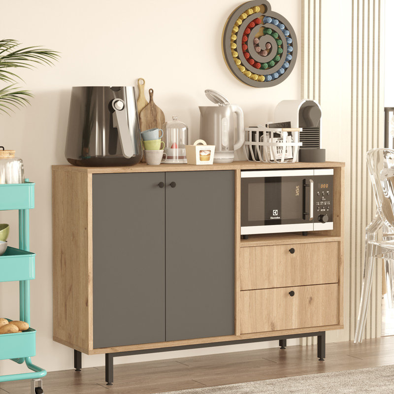 Armoire polyvalente Colesen, Noir / Beige, H 33,46 po x l 47,24 po x P 13,98 po