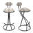 Set Of 2 Striped Velvet Upholstered Counter Height Bar Stools For Kitchen Island, Black & Stripe | Gift Idea-747709505