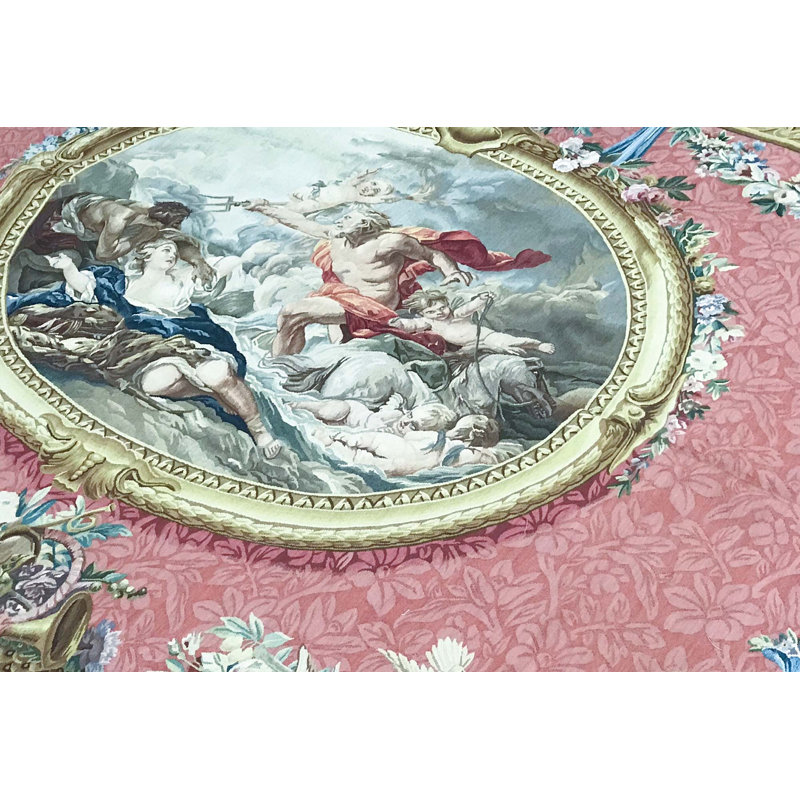 Tapis rose de haute qualité noué à la main