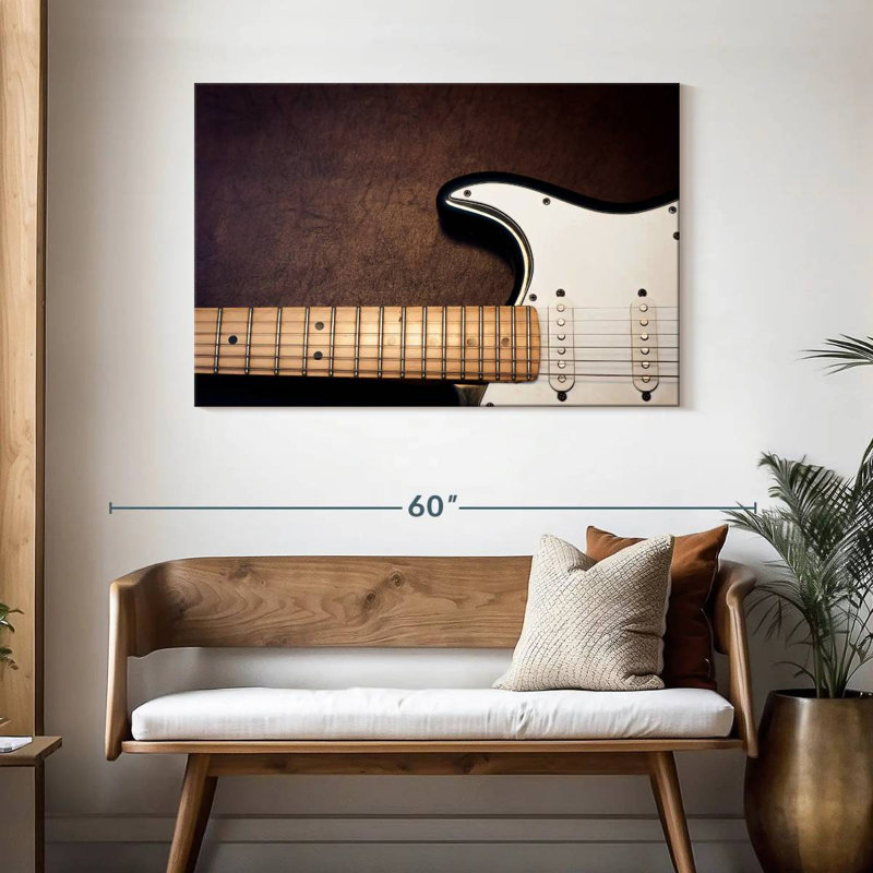 Abarca White Electric Guitar, 30" H x 45" W