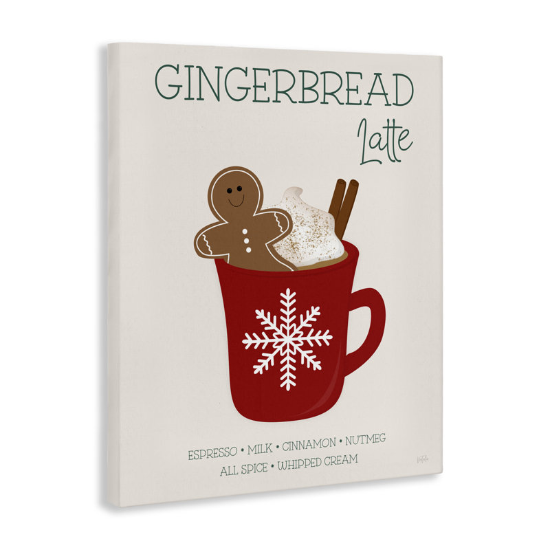 Toile de boisson latte Gingerbread, design par Natalie Carpentieri, H 20 po x l 16 po