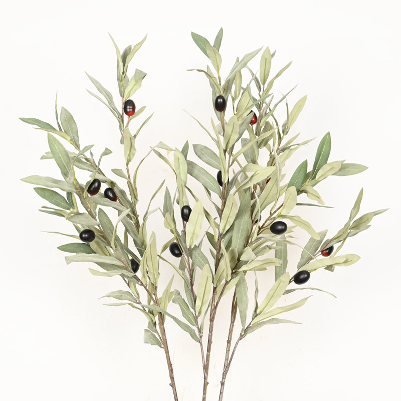 32" Artificial Olive Leaves Branch For Vase Filler, Farmhouse Long Stem Greenery Foliage Bulk Bouquet For Wedding Party Home Office Table Centerpiece Shelf Decorations
