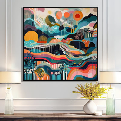 «Blue Green Minimalims Explosion - Abstract Landscape», art mural