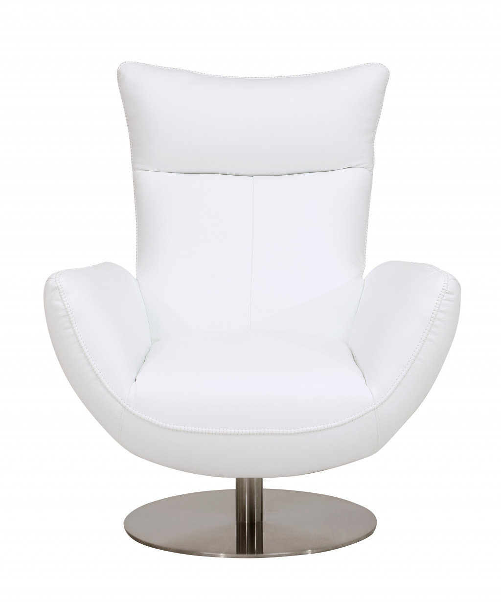 White leather 2025 egg chair