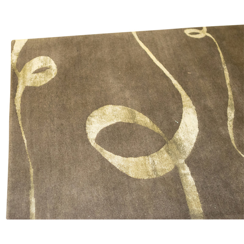 Hand Knotted Area Rug in Gold