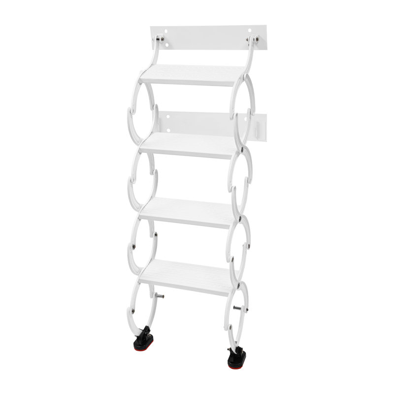 4 Steps Wall Mounted Retractable Ladder, White