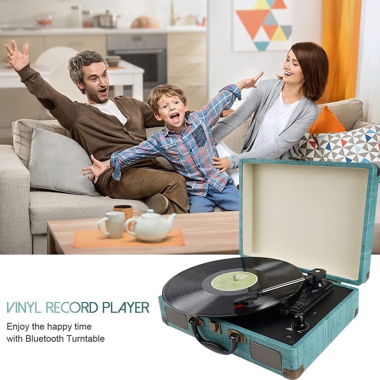 DIGITNOW! Vinyl Record Player 3 Speeds Turntable Vintage with Built-in  Stereo Speakers, Supports USB, RCA Output , Headphone, MP3 , Mobile Phones