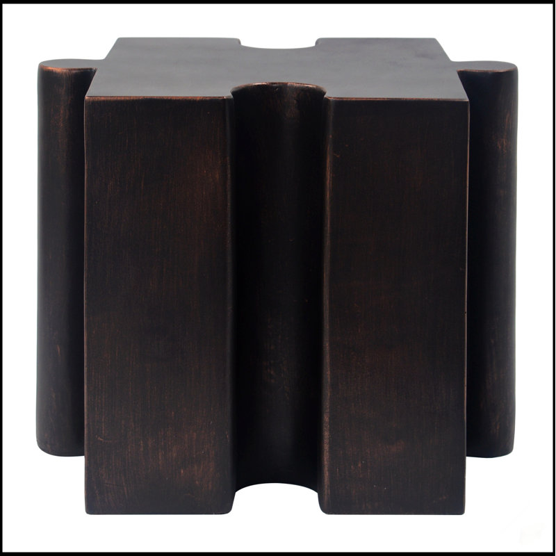 Table d'appoint casse-tête, table modulaire à bord concave MGO, Brun
