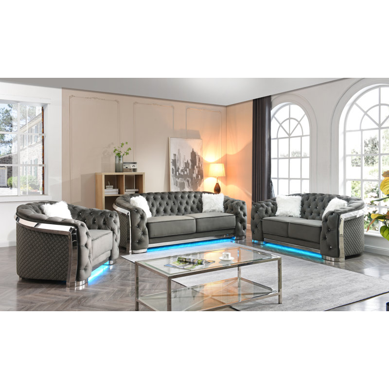 Chaise Micheal, Velours gris velours