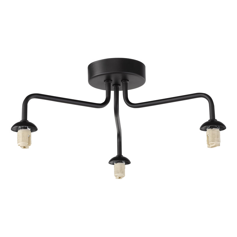 FEYA 3LT SEMI FLUSH FRAME ONLY, Matt Black