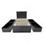 Lit simple avec rangement et 1 table de chevet gris foncé Robin