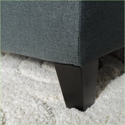 Repose-pieds avec rangement, banc contemporain capitonné de 51 po de largeur pour le salon | Bois