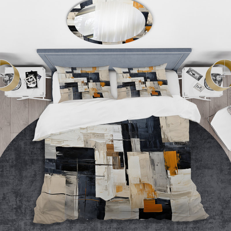 Ensemble de housse de couette Ivory Illusions Abstract Shapes II - Abstract Shapes