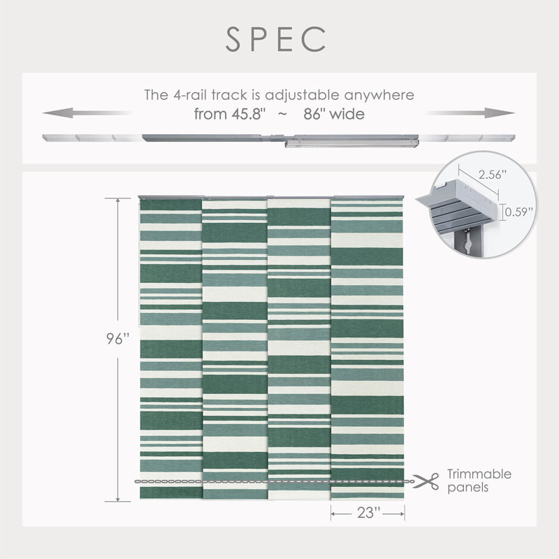 Store Vertical semi-transparent Sharmaine, Vert/blanc
