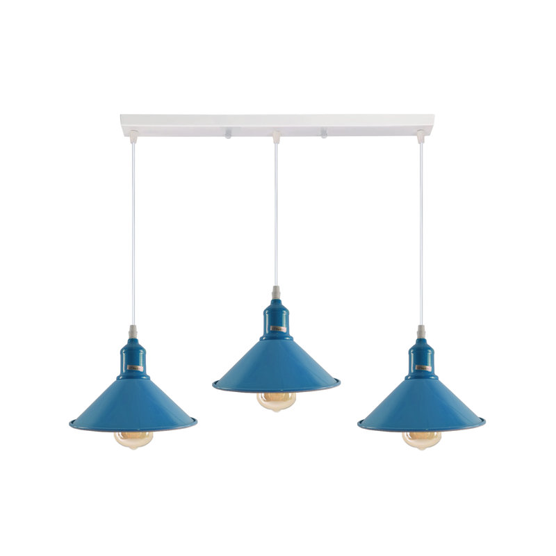 Dutcher 3 - Light Silver Kitchen Island Pendant, Yes, Blue