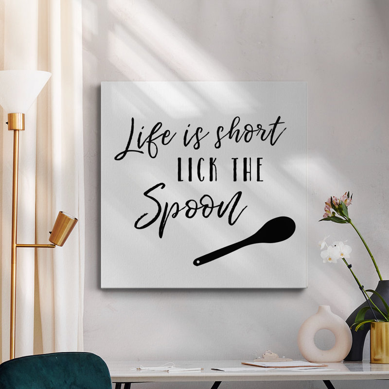 Life Is Short - Toile tendue avec châssis de qualité supérieure - prête à être accrochée