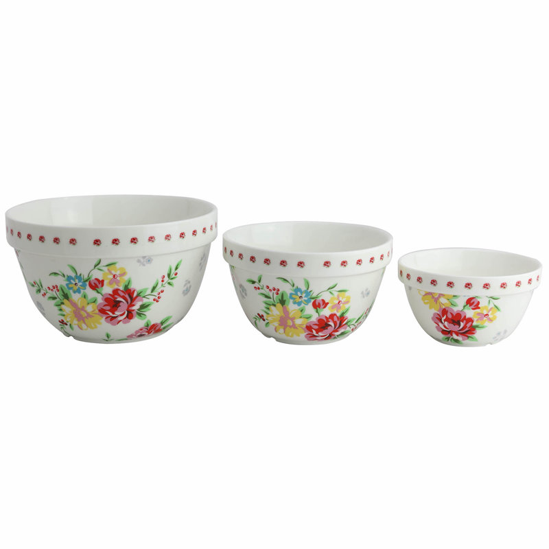 Ensemble de bols à mélanger en porcelaine Shabby Rose 3 pièces Grace's Tea Ware
