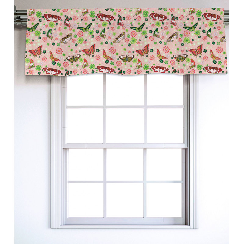 Sateen Floral Ruffled Window Valance