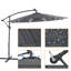 Parasol de patio octogonal en porte-à-faux décalé à DEL 10 pi Dannii-Leigh-948831712