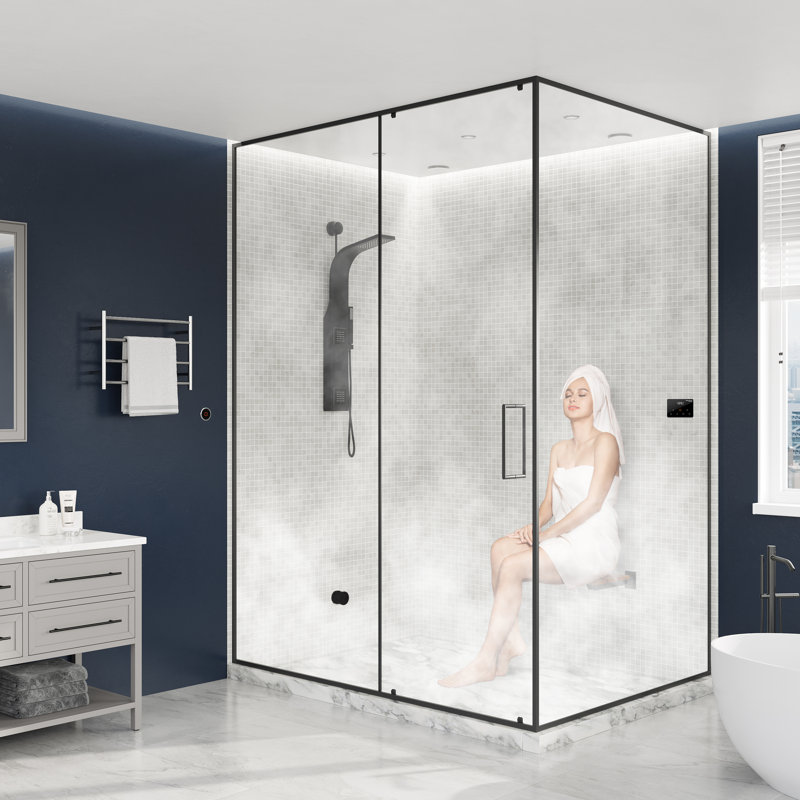Oasis Series 7.5KW Steam Bath Generator With Continuous Steam Plus Easy Touch Pad, Matte Black