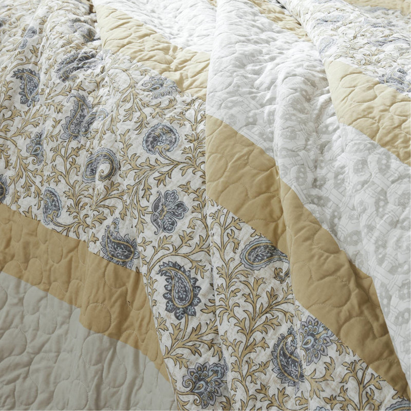 Couvre-lit très grand / très grand, jaune, 6 pièces, en coton, avec coussins délicats, courtepointe jaune, microfibre, moderne