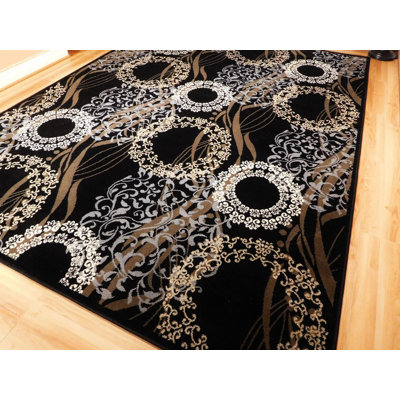 Tapis intérieur / extérieur noir Kinzel