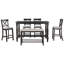 6-Piece Counter Height Dining Table Set Table with Shelf 4 Chairs and Bench for Dining Room-312556616