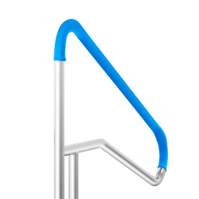 Barrière de piscine, rampe de 55 pouces, acier inoxydable avec plaque de base pour les piscines intérieures / extérieures, rampe de sécurité pour les terrasses, barre d'appui antirouille avec couvercle antidérapant et accessoires pour spas
