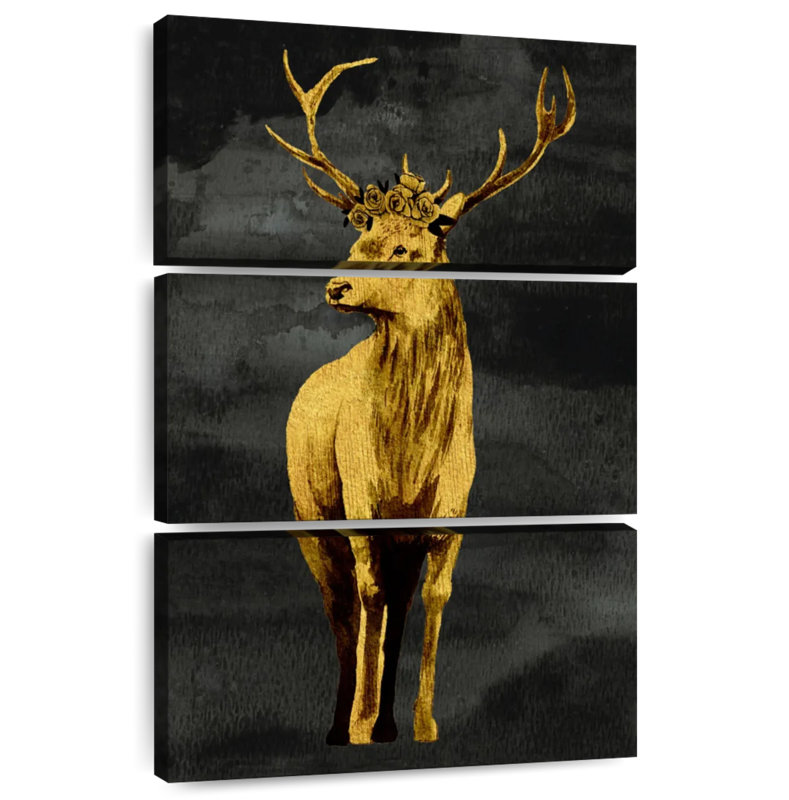 Cerf doré Brampt, H 50 po x l 32 po