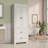 Freestanding Linen Cabinet with Two Drawers, Bathroom Cabinet, Bathroom Storage Cabinet with Adjustable Shelf